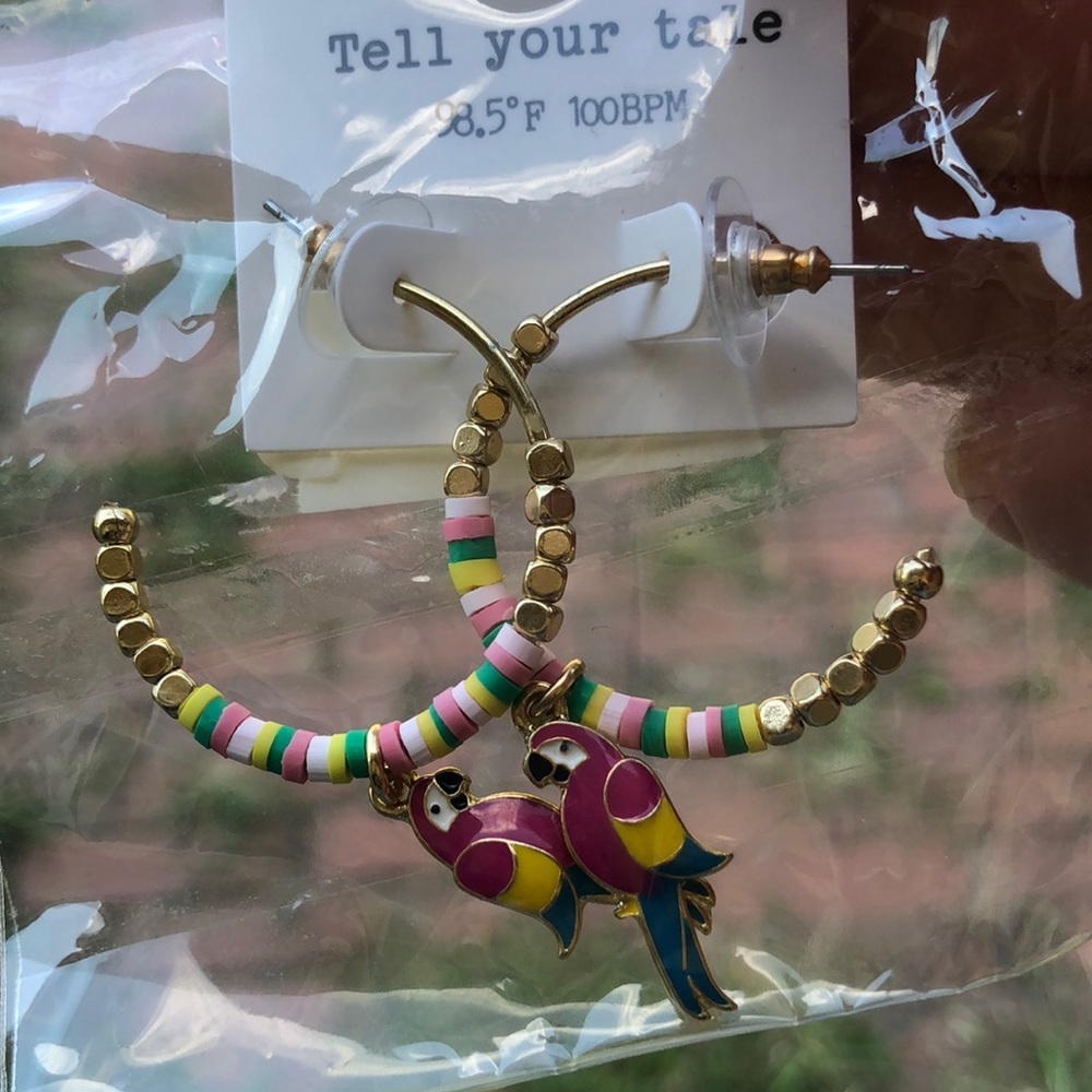 Hoop earrings gold with Charms